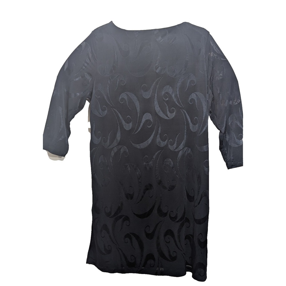 Chico's Travelers Classic Paisley Jacquard Tunic Size 2 US 12/14 Navy